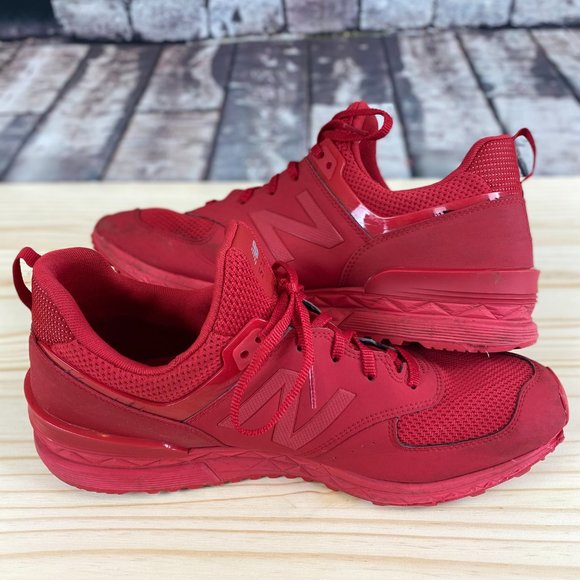 New Balance 574 Red Running Athletic Sneakers 11.5 - Picture 2 of 8